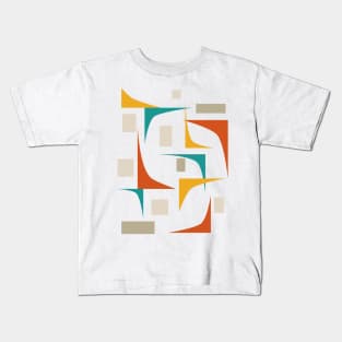 Mid Century Retro Geometric Corners Kids T-Shirt